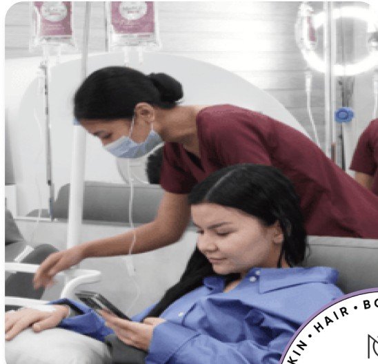 Patient receiving IV wellness therapy at MediGlo Clinic