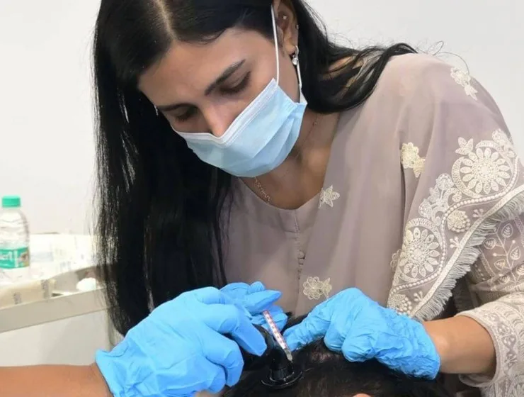 A QR678 hair revival session at our Sector 55 clinic