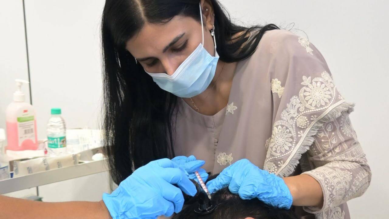 Dr Jaspreet Kour Treating Hair Fall
