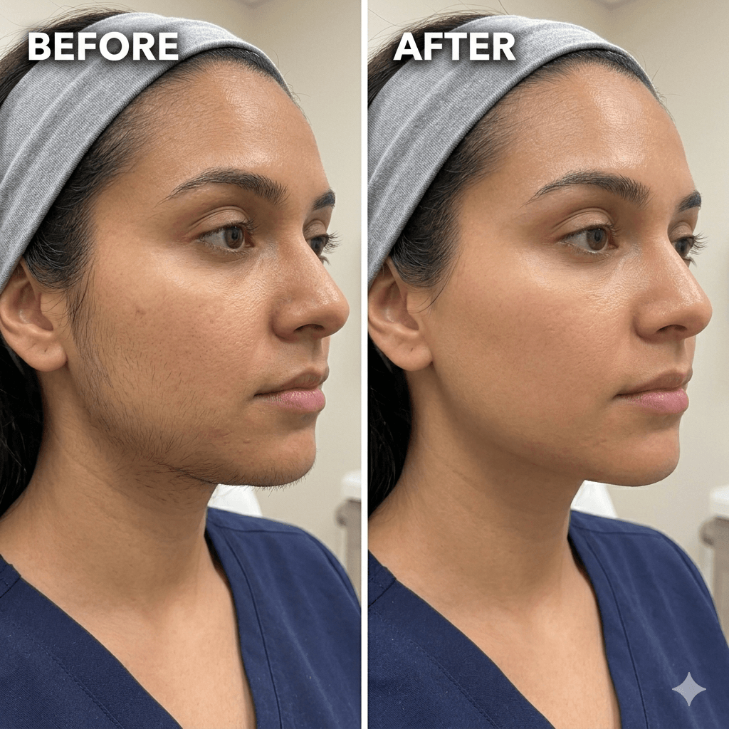 Face LHR Removal Before After